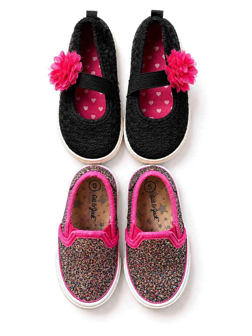 Toddler Girls Shoes Bundle Size 5 Sparkle Slip on Shoes Mary Jane shoe sneaker